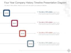 Four Year Company History Timeline Presentation Diagram