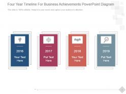 Four Year Timeline For Business Achievements Powerpoint Diagram