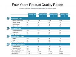 Four years product quality report
