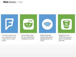 Foursquare reddit spotify bitbucket ppt icons graphics