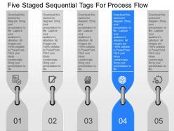 Fp five staged sequential tags for process flow powerpoint template