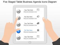 Fp five staged tablet business agenda icons diagram powerpoint template