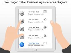 Fp five staged tablet business agenda icons diagram powerpoint template
