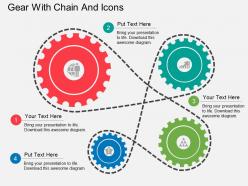 Fp gear with chain and icons flat powerpoint design
