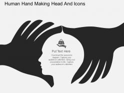 Fp human hand making head and icons flat powerpoint design