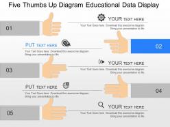 Fq five thumbs up diagram educational data display powerpoint template
