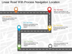 Fq linear road with process navigation location flat powerpoint design
