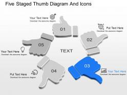 Fr five staged thumb diagram and icons powerpoint template