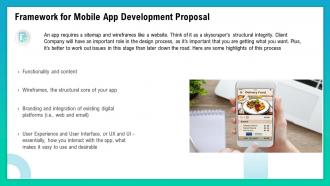 Framework for mobile app development proposal ppt styles tips