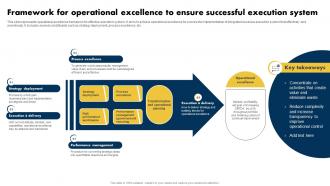 Framework For Operational Excellence To Ensure Successful Execution System