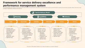 Framework For Service Delivery Excellence And Performance Management System