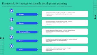 Framework For Strategic Sustainable Development Planning
