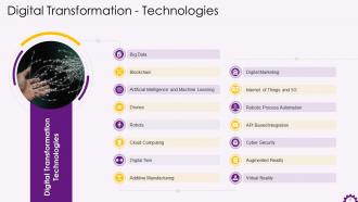 Frameworks Tools and Technologies for Digital Transformation Training ppt