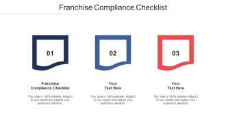 Franchise compliance checklist ppt powerpoint presentation icon layouts cpb