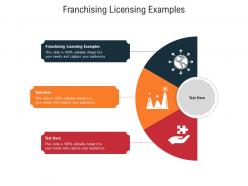 Franchising licensing examples ppt powerpoint presentation infographics outline cpb