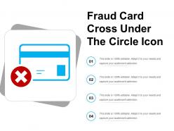 Fraud card cross under the circle icon