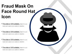 Fraud mask on face round hat icon