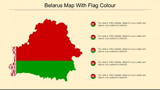 Free Belarus Map With Flag Colour Powerpoint Template