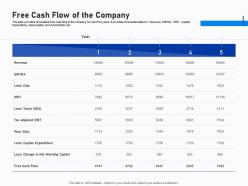 Free cash flow of the company investment fundraising post ipo market ppt model topics