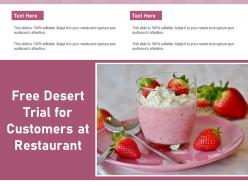 Free desert trial for customers at restaurant