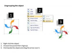 Diverging process arrow chart 4 steps cycle diagram free powerpoint templates