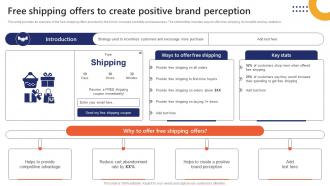 Free Shipping Offers To Create Positive Brand Perception Market Penetration To Improve Brand Strategy SS