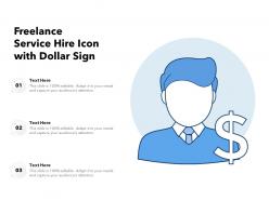 Freelance service hire icon with dollar sign