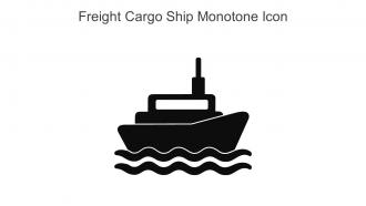 Freight Cargo Ship Monotone Icon in powerpoint pptx png and editable eps format