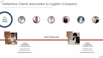 Freight Forwarder Determine Clients Associated To Logistics Company
