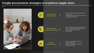 Freight Procurement Strategies To Transform Supply Chain Key Methods To Enhance