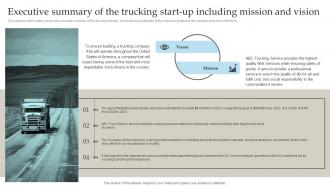 Freight Trucking Business Executive Summary Of The Trucking Start Up Including Mission BP SS