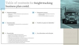 Freight Trucking Business Plan Powerpoint Presentation Slides Interactive Template