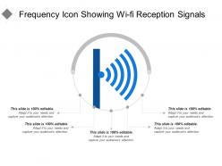 Frequency icon showing wi-fi reception signals