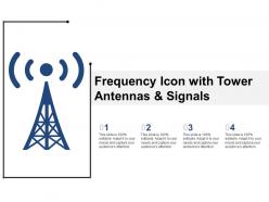 Frequency icon with tower antennas and signals