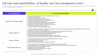 Fresh Laundry Service Job Roles And Responsibilities Of Laundry Store Key Management BP SS Unique Images