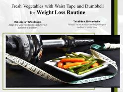 Fresh Vegetables With Waist Tape And Dumbbell For Weight Loss Routine