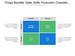 Fringe benefits sales skills production checklist project management cpb