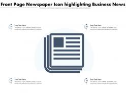 Front page newspaper icon highlighting business news