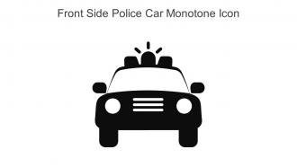 Front Side Police Car Monotone Icon In Powerpoint Pptx Png And Editable Eps Format