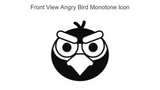 Front View Angry Bird Monotone Icon In Powerpoint Pptx Png And Editable Eps Format