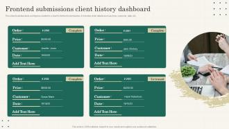 Frontend Submissions Client History Dashboard