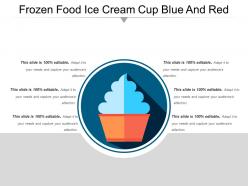 Frozen food ice cream cup blue and red