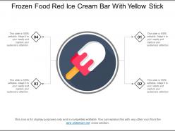 Frozen food red ice cream bar with yellow stick