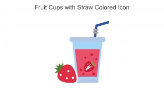 Fruit Cups With Straw Colored Icon In Powerpoint Pptx Png And Editable Eps Format