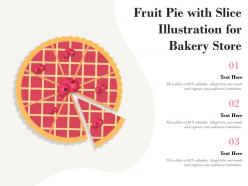 Fruit pie with slice illustration for bakery store