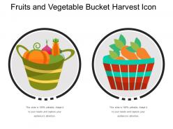 Fruits and vegetable bucket harvest icon