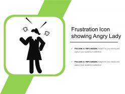 Frustration icon showing angry lady