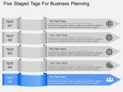 Fs five staged tags for business planning powerpoint template