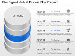 Fs five staged vertical process flow diagram powerpoint template