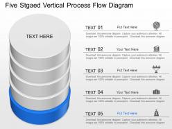 Fs five staged vertical process flow diagram powerpoint template